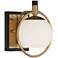 Carlyn 9 1/2" High Warm Antiqued Brass and Black Wall Sconce