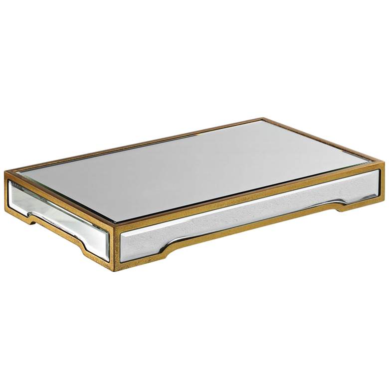 Uttermost Carly Bright Gold Leaf Mirrored Decorative Tray