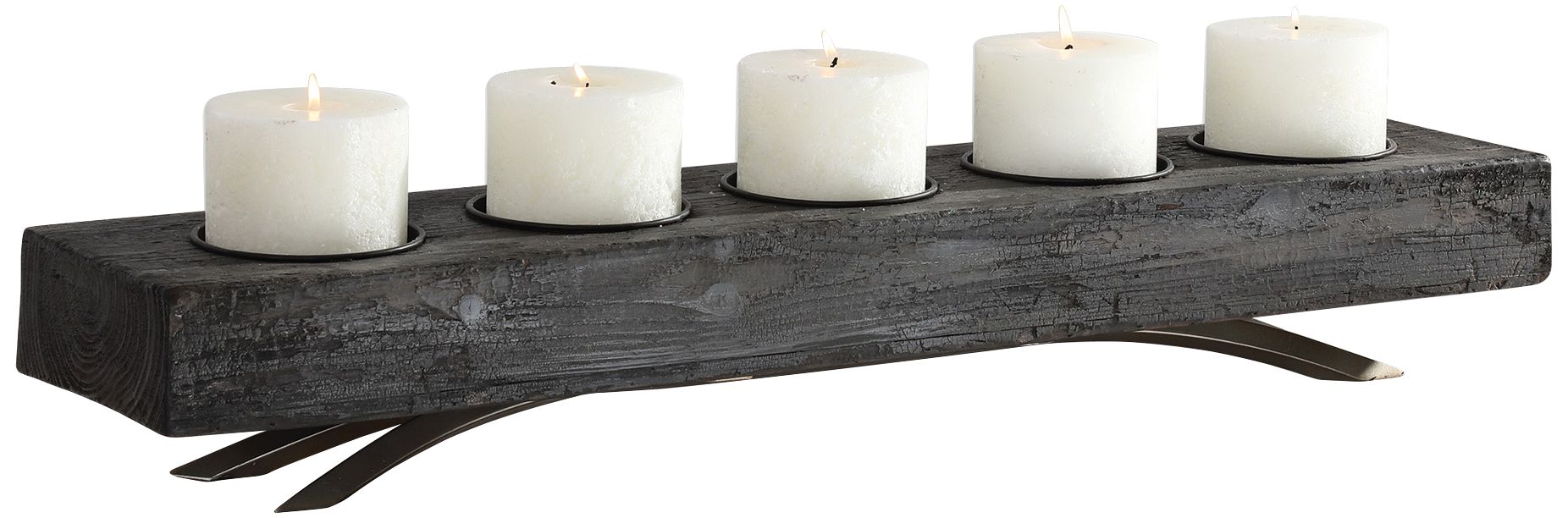 Uttermost Callum Aged Black Wood Pillar Candle Holder 88E35 Lamps Plus