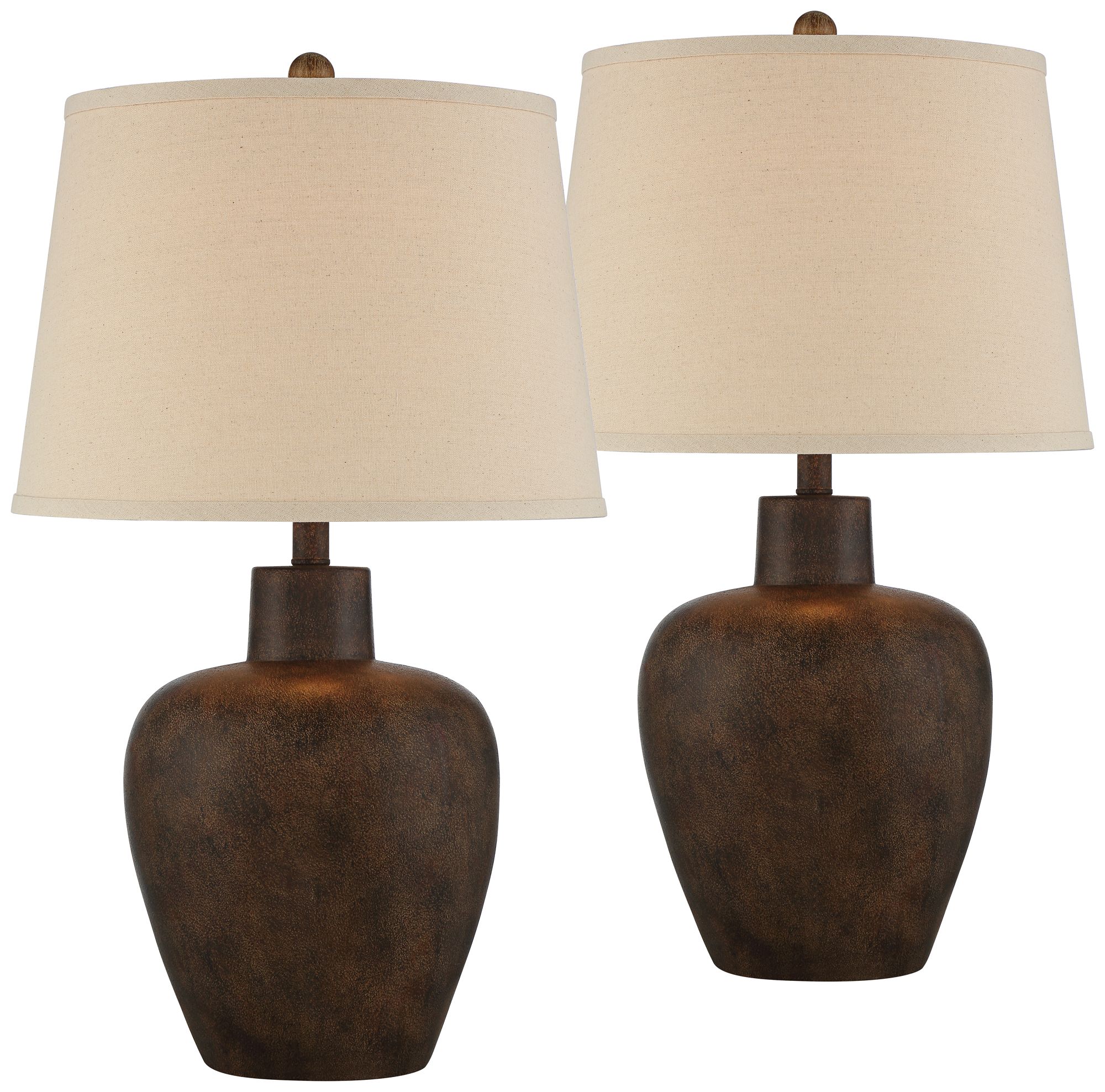 Glenn Southwest Urn Table Lamps in Dark Terra Cotta Set of 2