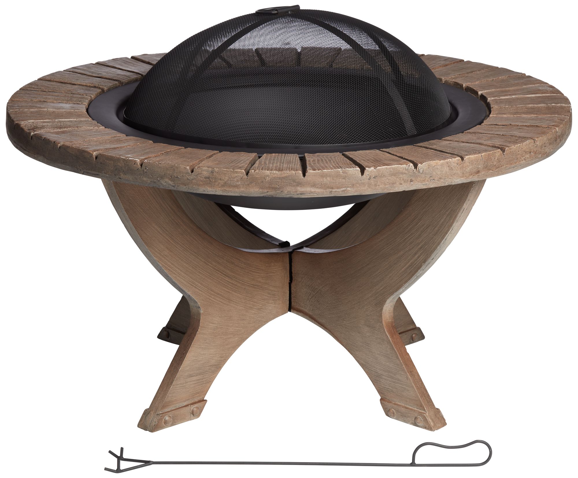 Hagel 36" Wide Faux Stone Wood Burning Outdoor Fire Pit