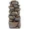 Stone Wall 39" High Multi-Tier Lighted Garden Water Fountain