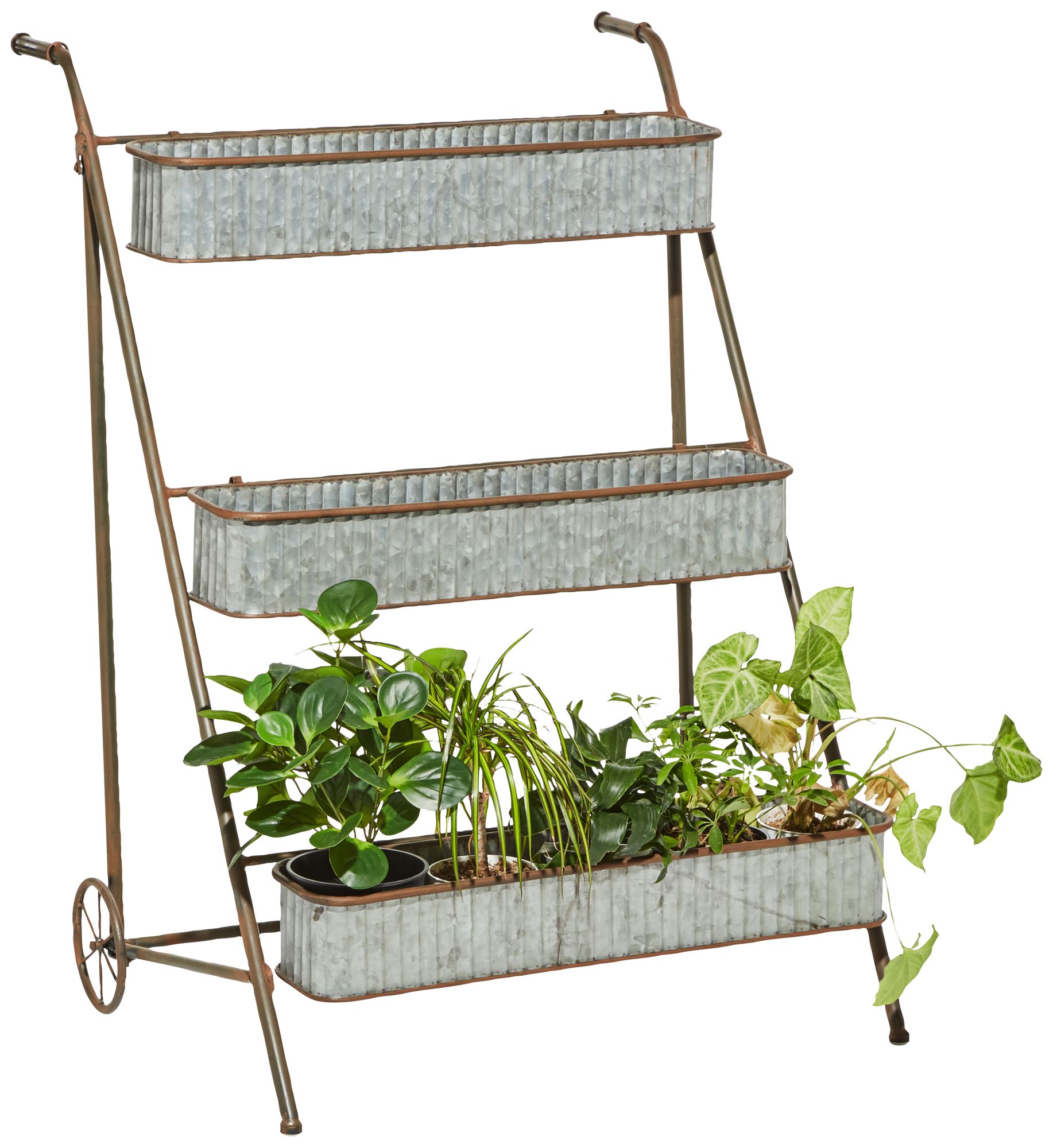 Gray Metal 34" High 3Tier Planter Rack 88K05 Lamps Plus