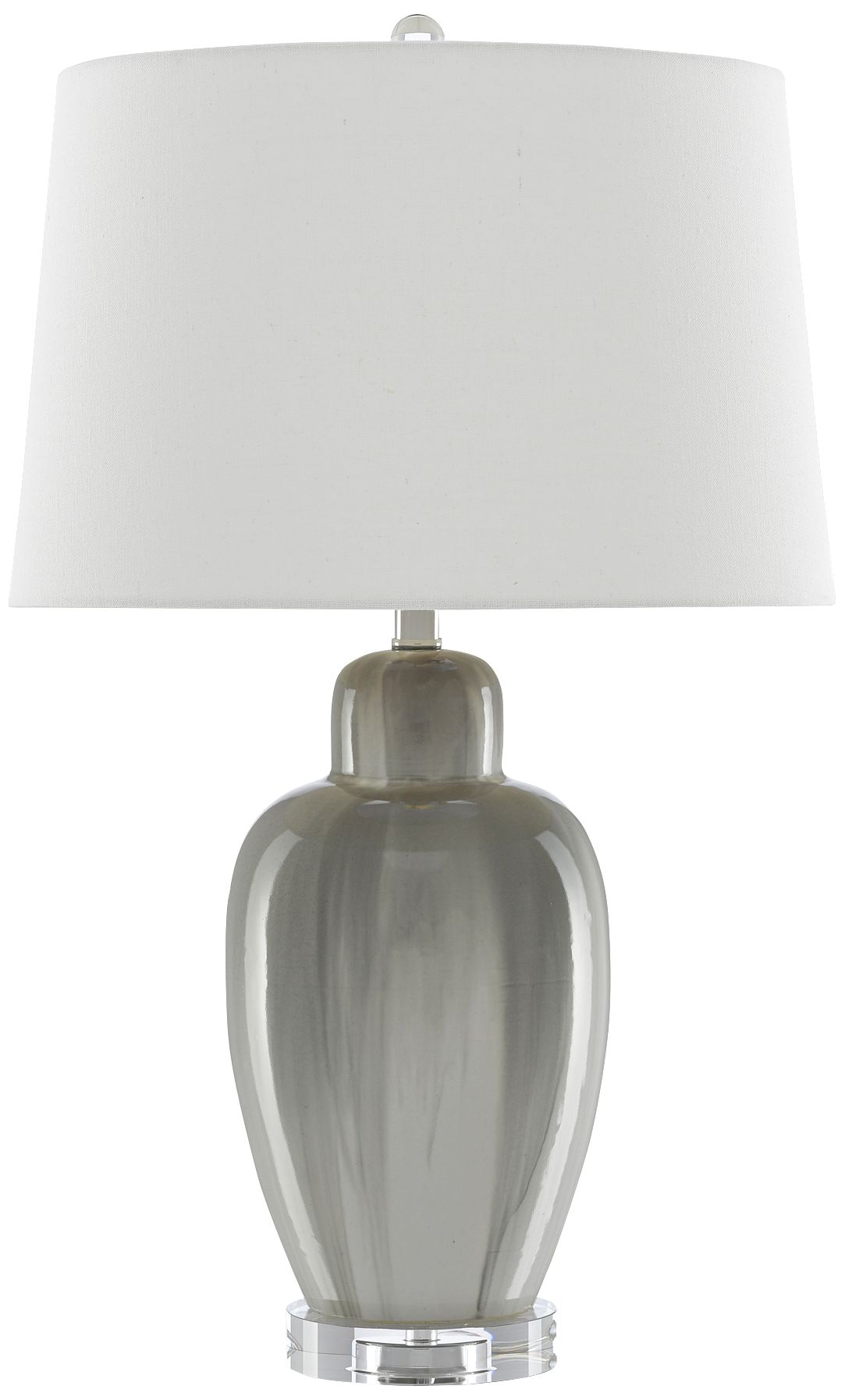 gray and white table lamps
