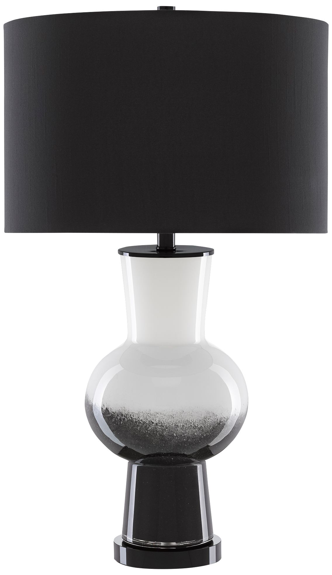 black glass lamp table