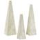 Currey and Company Ossian White Obelisk Sculptures Set of 3