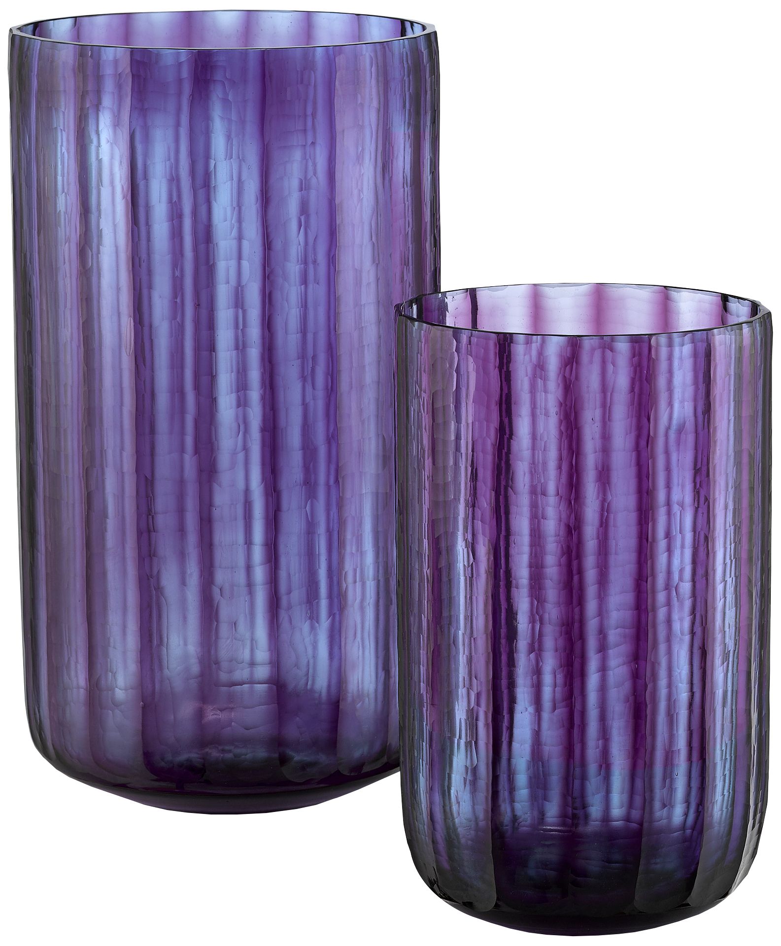 Currey and Company Hyacinth Amethyst Glass Vases Set of 2