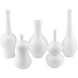 Imperial White 8&quot; High Porcelain Decorative Vases Set of 5
