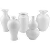 Imperial White 9 1/4&quot;H Porcelain Decorative Vases Set of 5
