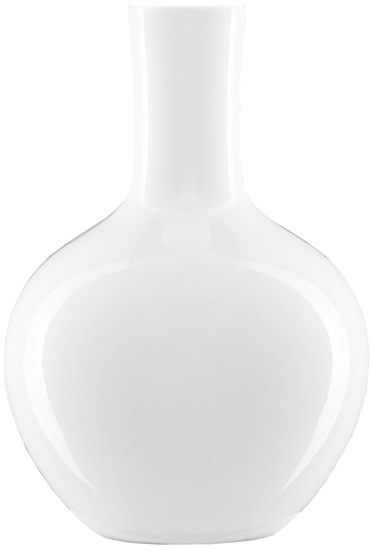 Imperial White 12 3/4" High Gourd Porcelain Decorative Vase