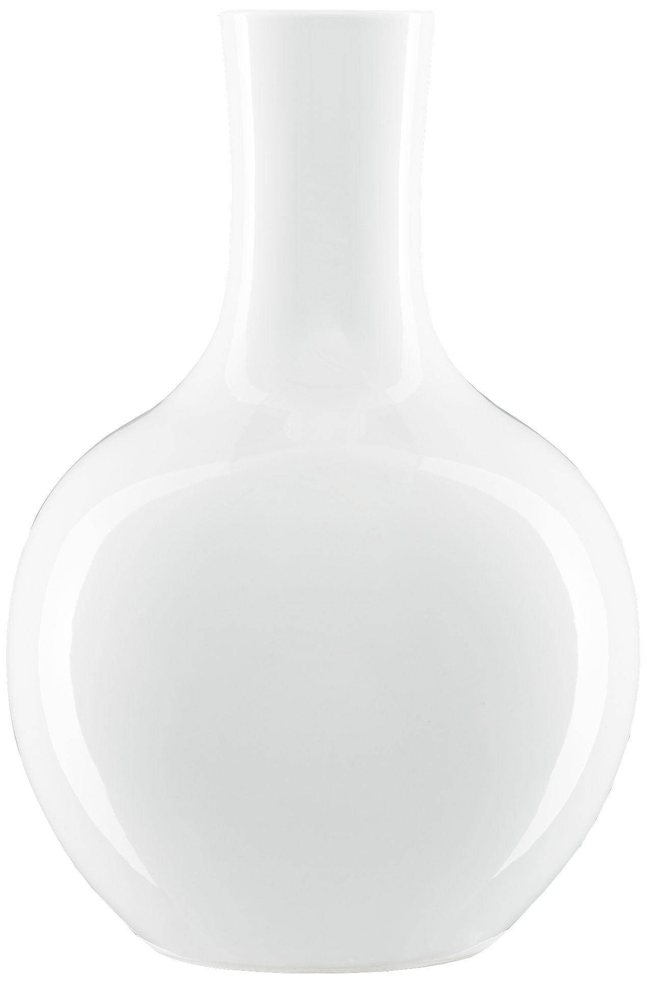 Imperial White 15 1/2" High Gourd Porcelain Decorative Vase