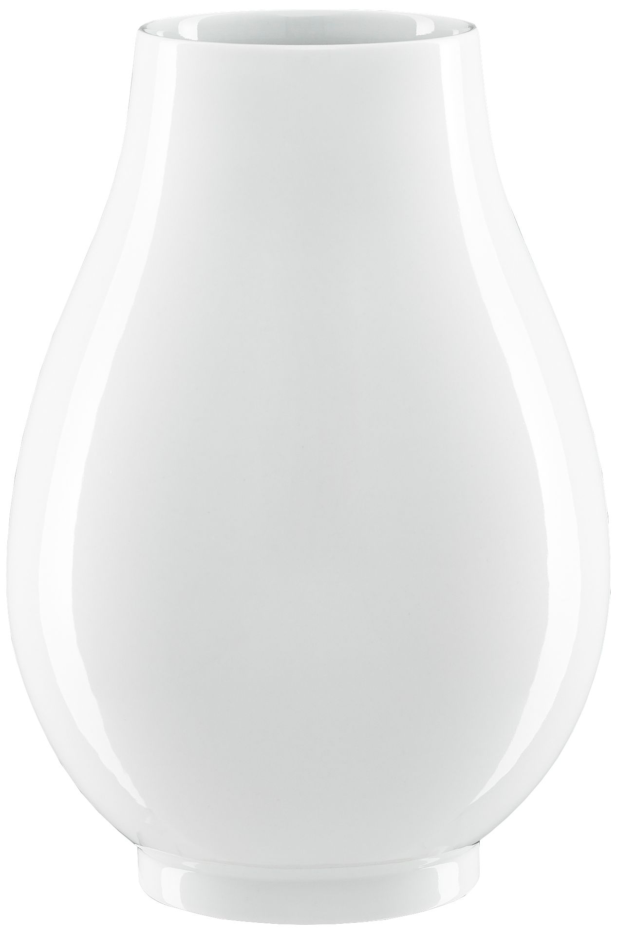 Imperial White 15" High Round Porcelain Decorative Vase