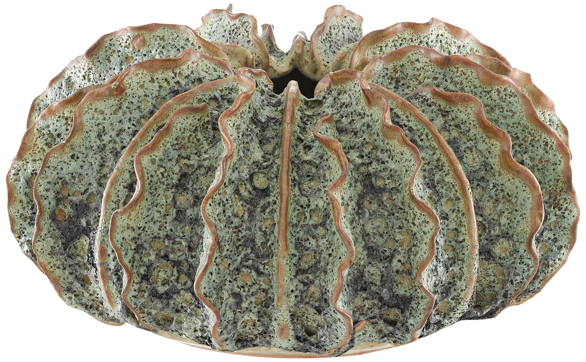 Sunken Boat Moss Green 13 1/4" Wide Wings Ceramic Vase