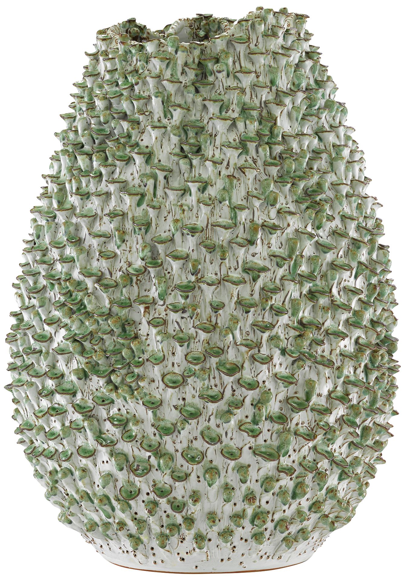 Currey and Company Milione White Green 20"H Ceramic Vase