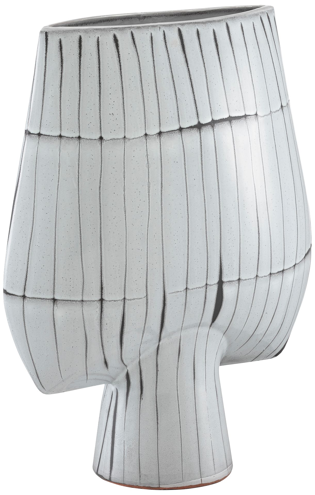 Manhattan White w/ Black 16 3/4"H Terracotta Decorative Vase