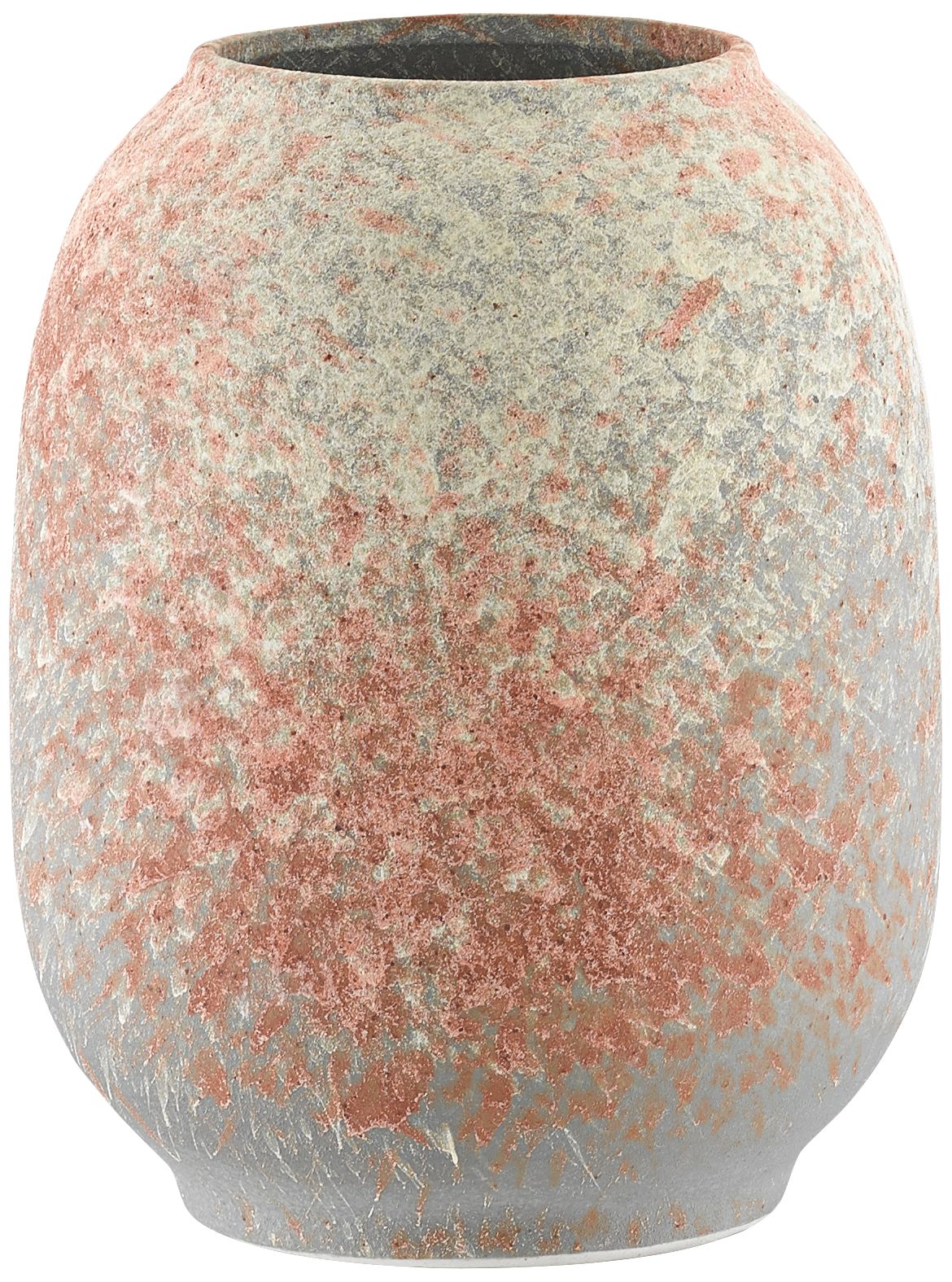 Sunset Gray Sand and Coral 8 1/2"H Porcelain Decorative Vase