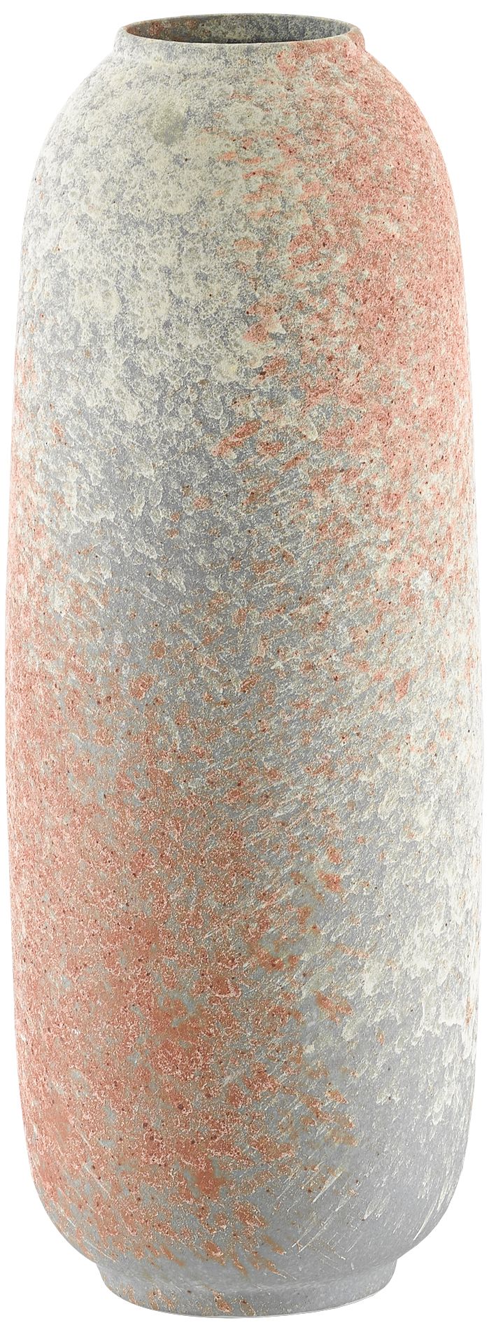 Sunset Gray Sand w/ Coral 14 3/4"H Porcelain Decorative Vase