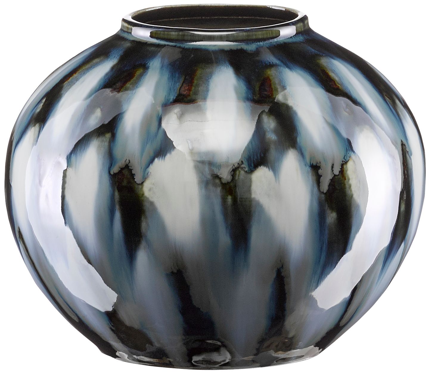 Minten Indigo and Gray Cloud 8 1/2" Wide Porcelain Vase