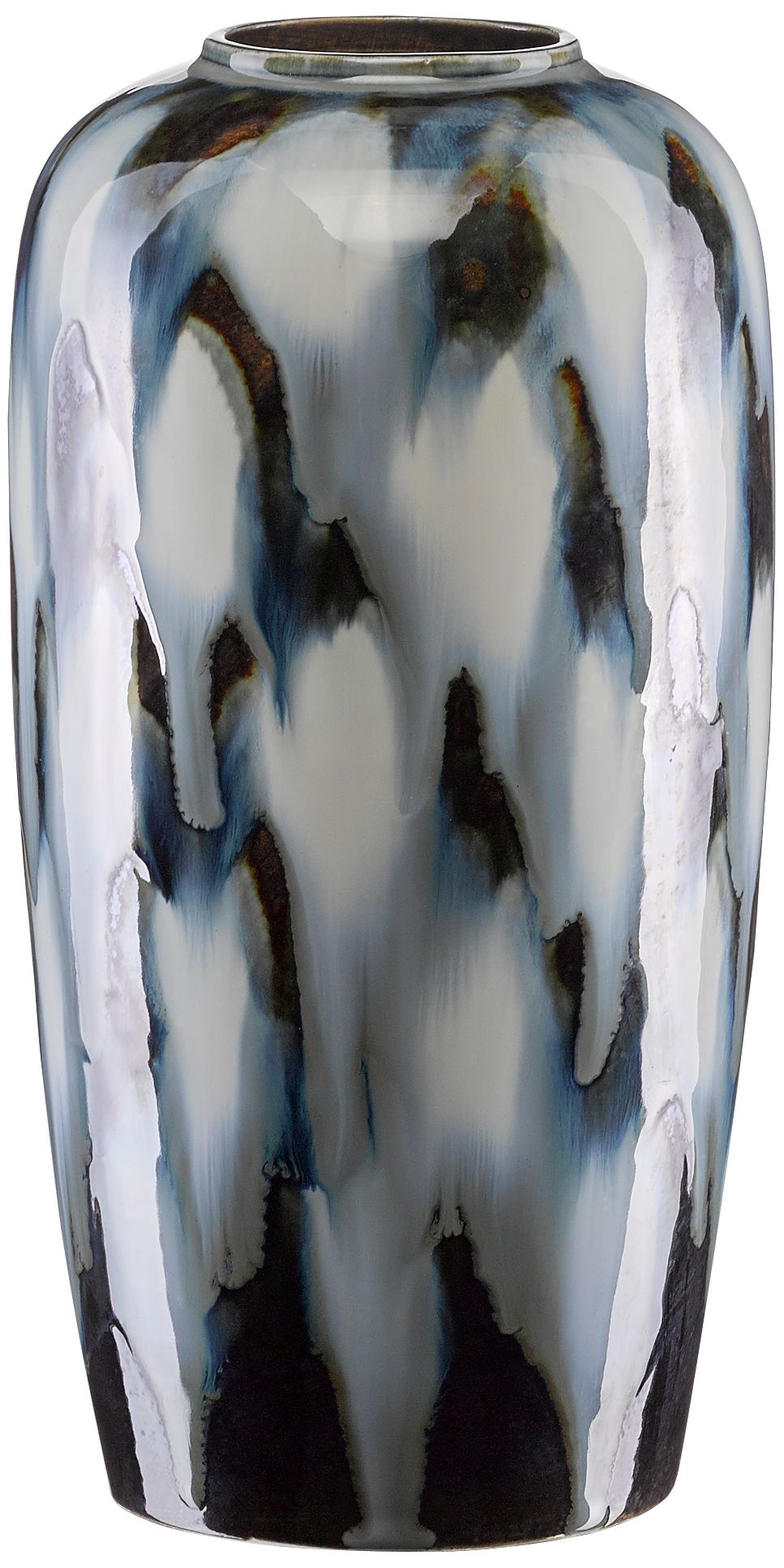 Minten Indigo and Gray Cloud 12 1/4" High Porcelain Vase