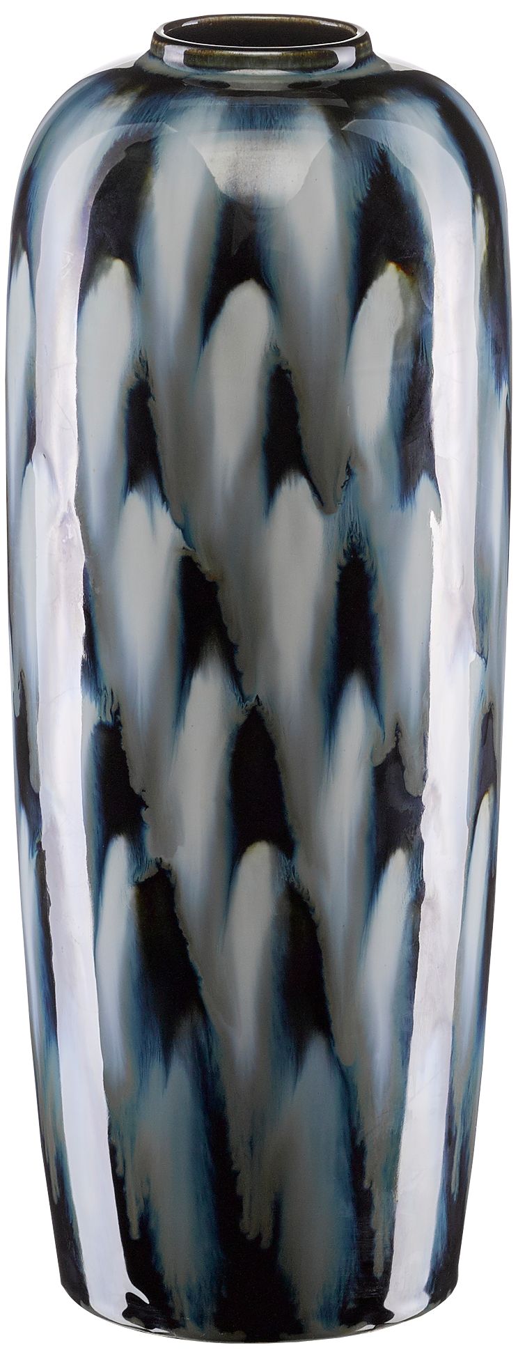 Minten Indigo and Gray Cloud 14 3/4" High Porcelain Vase