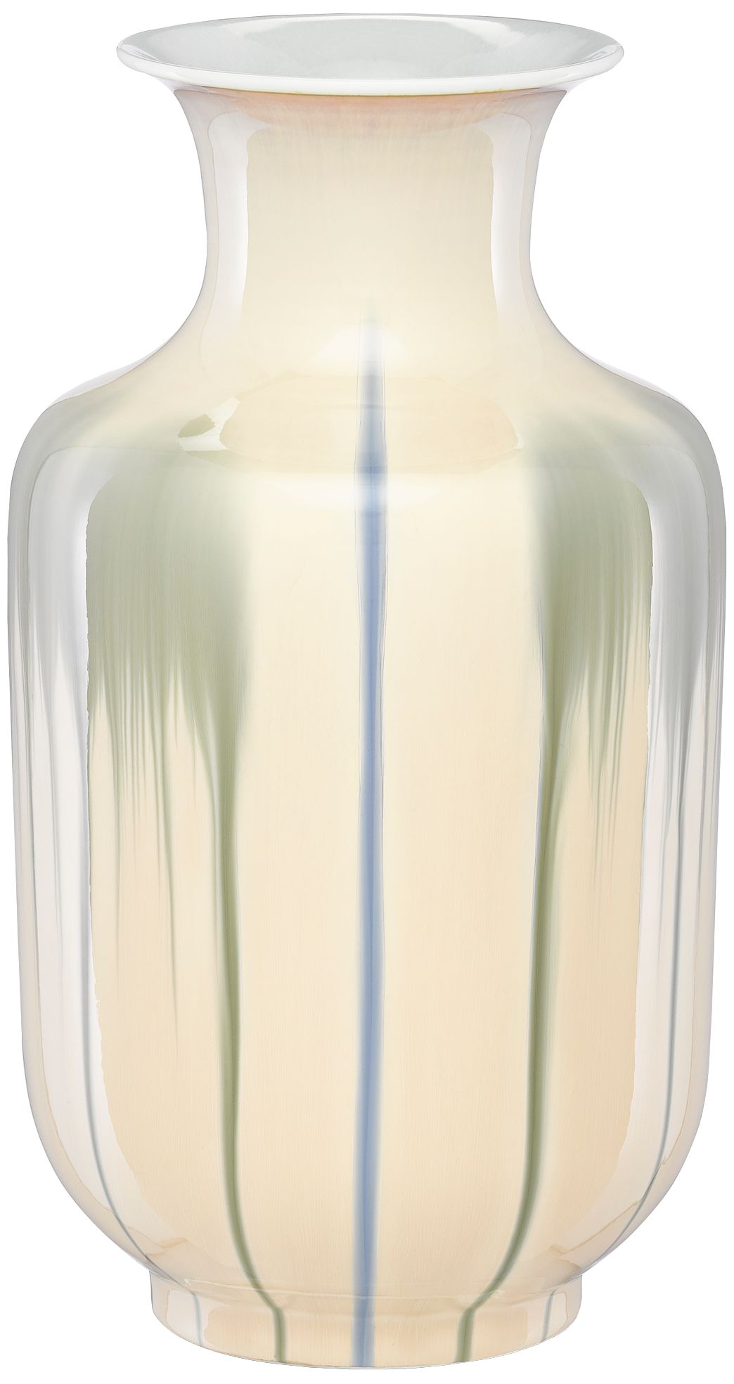 Karoo Cream and Artichoke Green 16" High Porcelain Vase