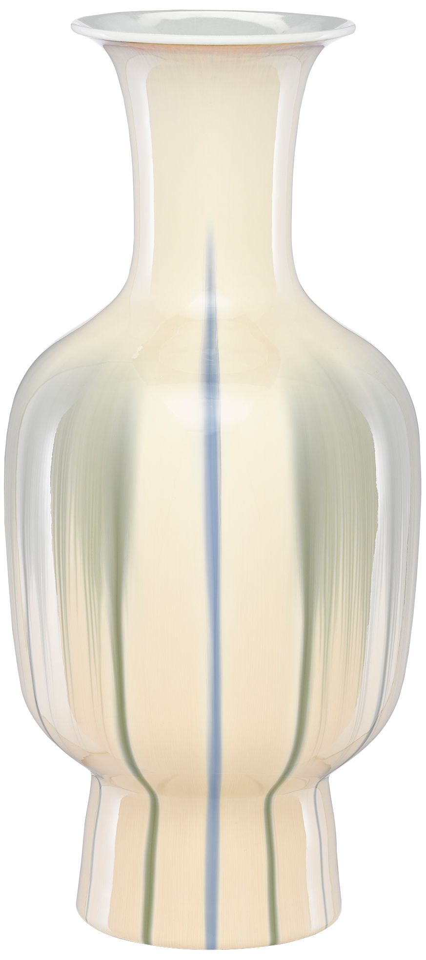 Karoo Cream and Artichoke Green 19 3/4" High Porcelain Vase