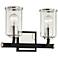 Aeon 9" High Carbide Black and Nickel 2-Light Wall Sconce