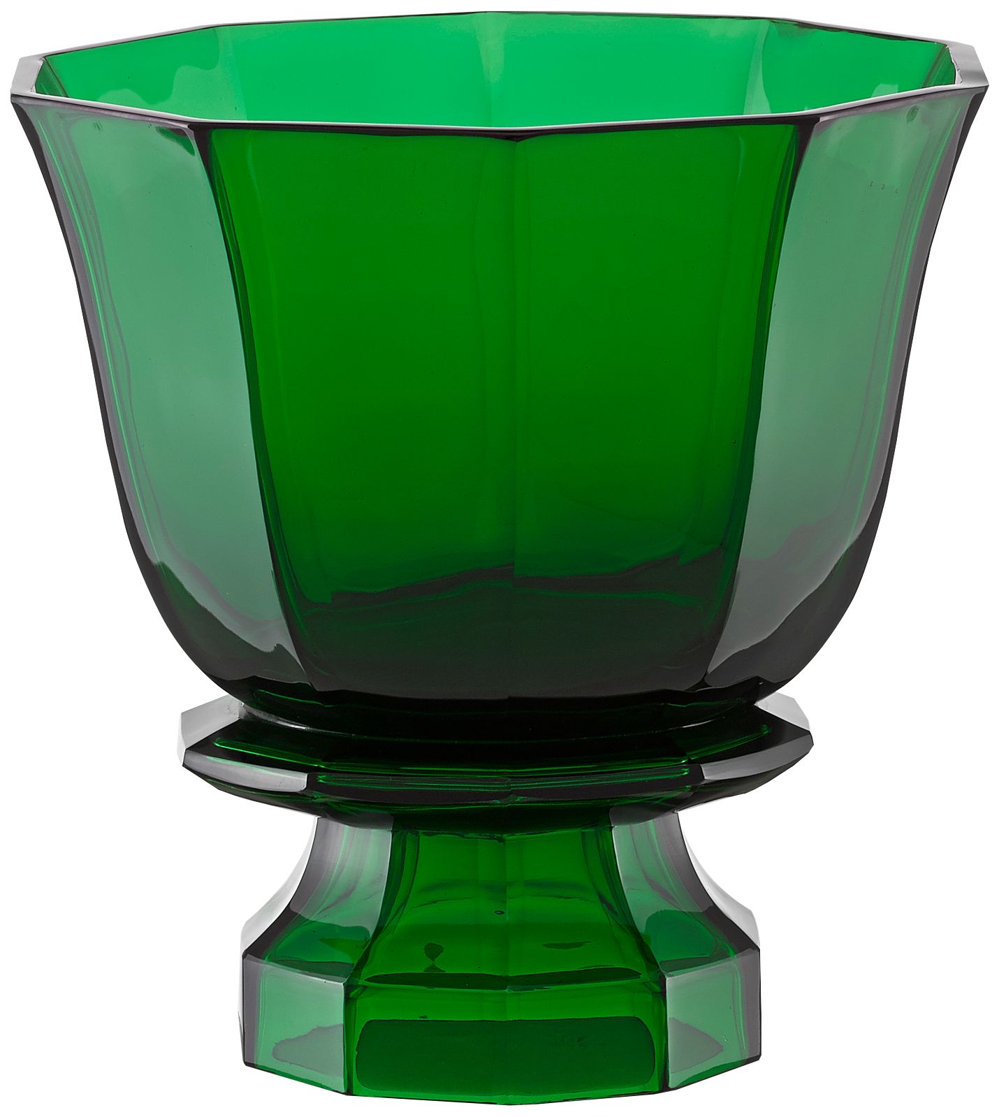 Columbia Emerald Green 9 1/2"H Footed Glass Decorative Vase