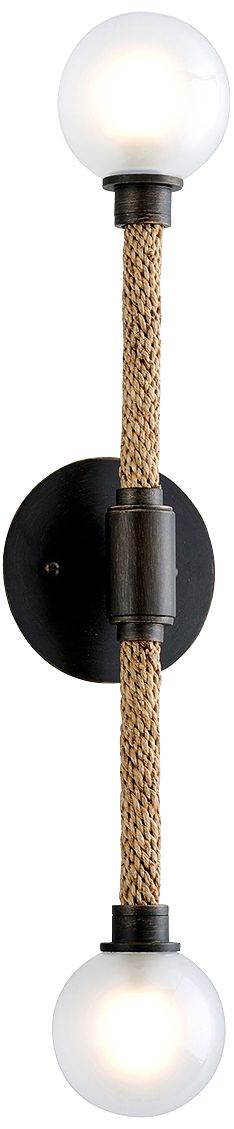 Nomad 23 3/4"H Natural and Bronze 2-Light LED Wall Sconce