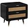 Christine 27" Wide Black and Natural 2-Drawer Nightstand