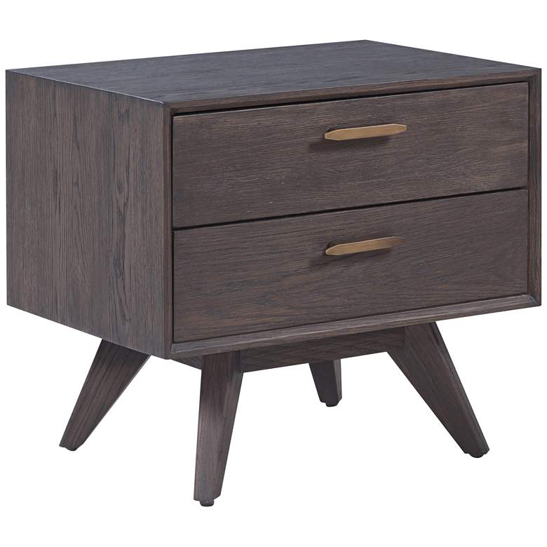 Loft 23 1/2&quot; Wide Washed Gray 2-Drawer Wooden Nightstand