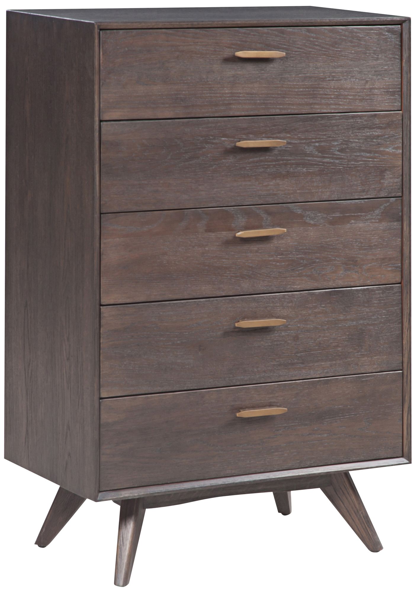 Loft 32 1/4" Wide Washed Gray 5-Drawer Wooden Accent Chest