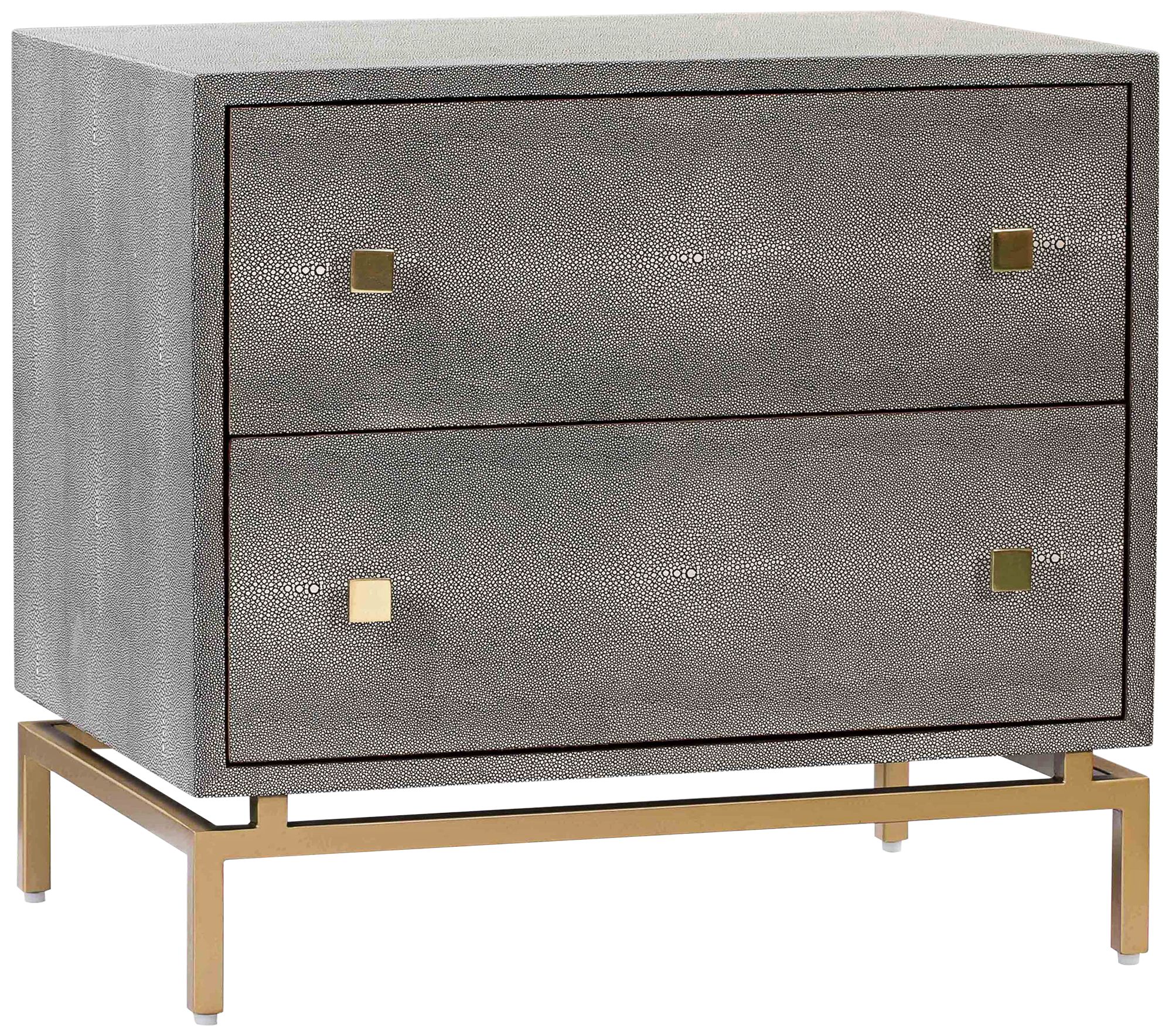 TOV Pesce Shagreen 25" Wide Textured Gray 2-Drawer Nightstand