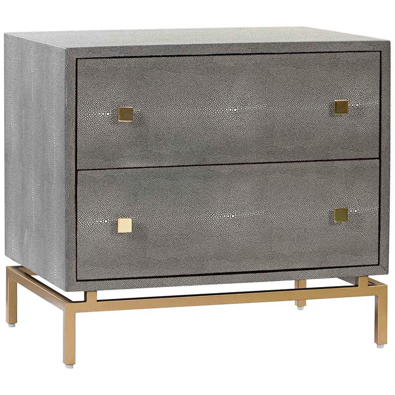Pesce Shagreen 25&quot; Wide Textured Gray 2-Drawer Nightstand