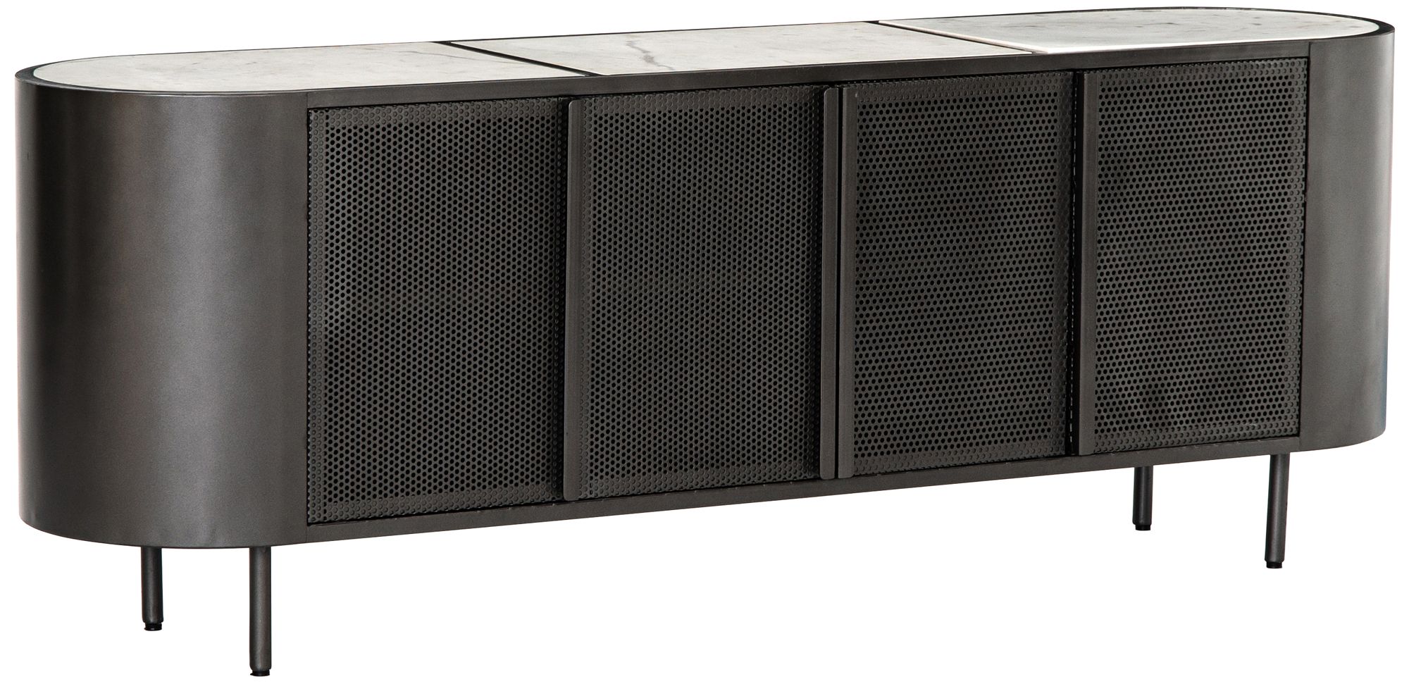 Libby 72" Wide Gunmetal 4-Door Media Console