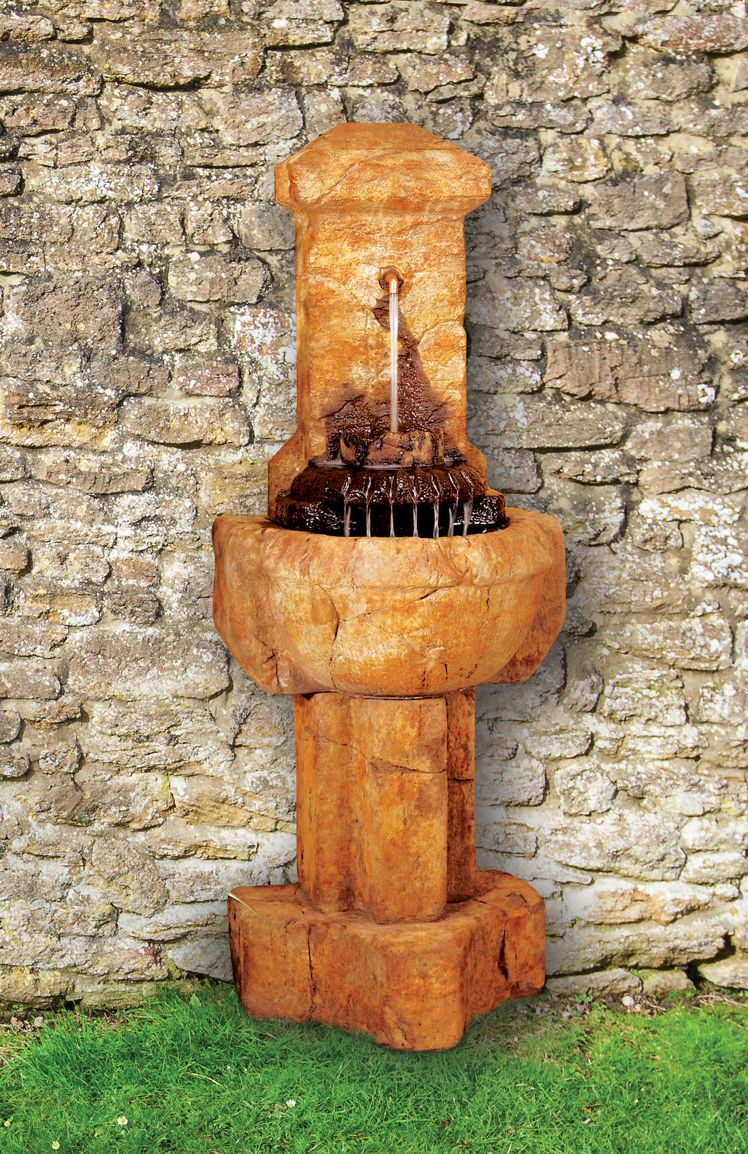 Chalet 60" High Relic Lava Stone Outdoor Wall Fountain