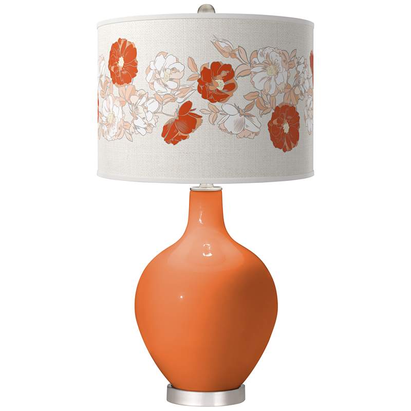 Celosia Orange Rose Bouquet Ovo Table Lamp - www.haradadesigner.com.br