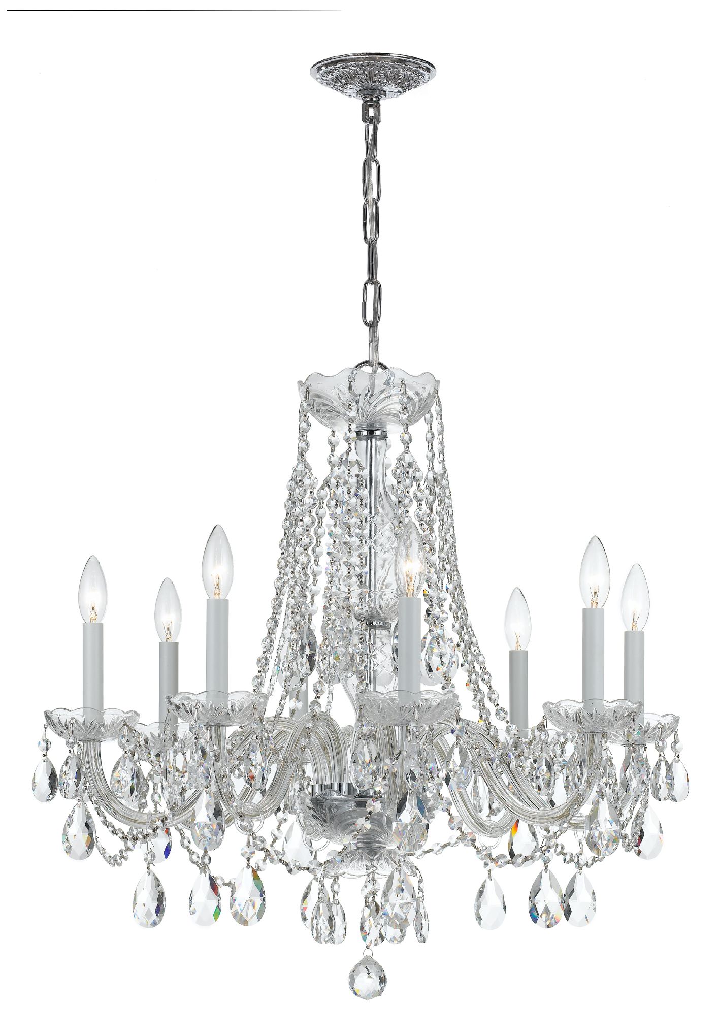 Traditional Crystal 26"W Polished Nickel 8Light Chandelier 89885