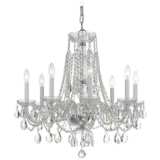 Traditional Crystal 26&quot;W Polished Chrome 8-Light Chandelier