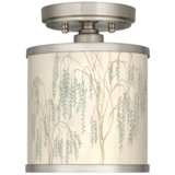Weeping Willow Cyprus 7&quot; Wide Brushed Nickel Ceiling Light