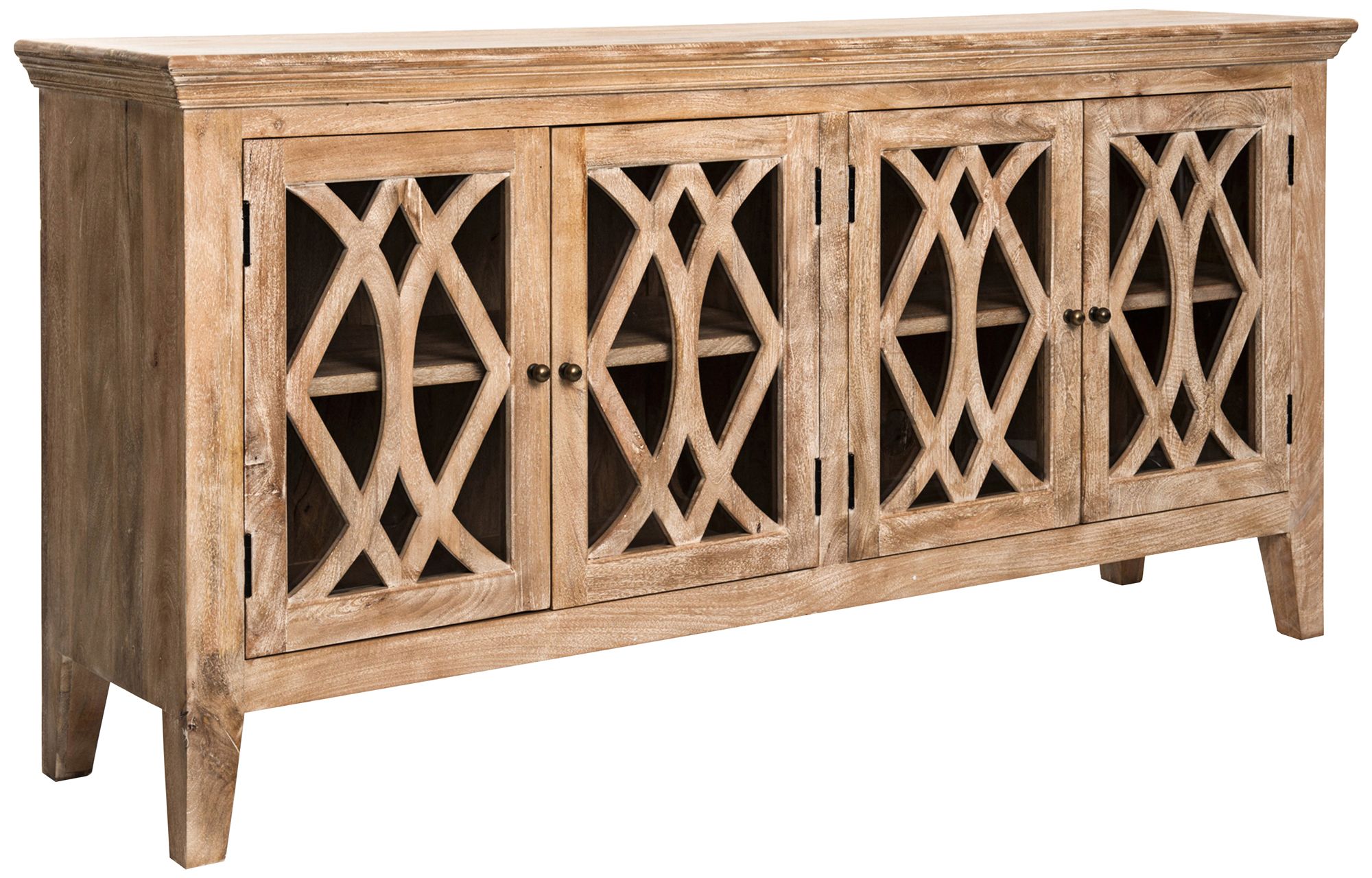 Azalea 80" Wide 4-Door Dogwood-Washed Wood Sideboard