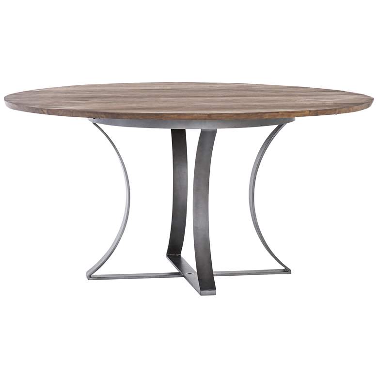 Gage 60&quot; Wide Tanner Brown Acacia and Gunmetal Dining Table