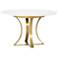 Gage 48" Wide Polished White Marble and Brass Dining Table