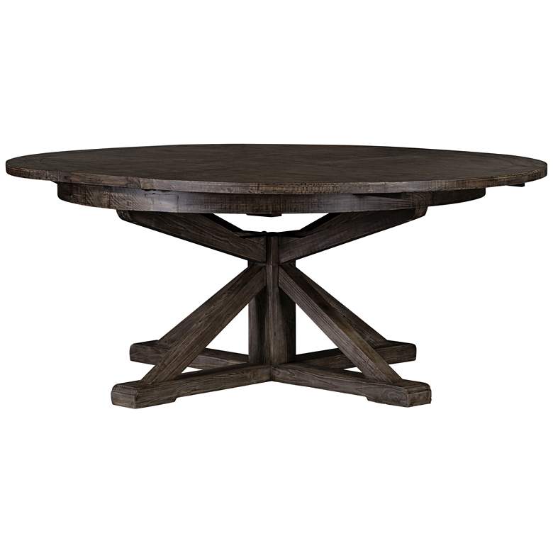 Cintra 63&quot; Wide Rustic Black Olive Extension Dining Table