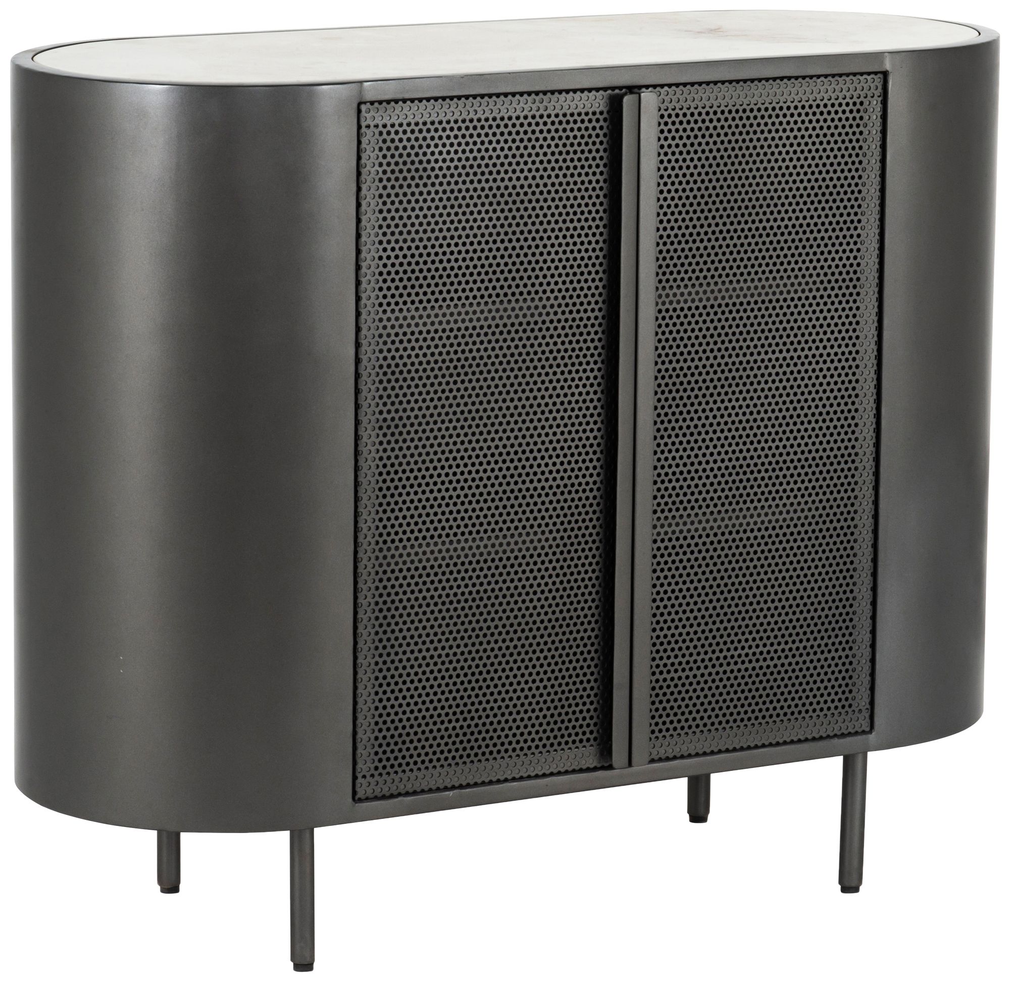 Libby 42" Wide Gunmetal 2-Door Accent Cabinet