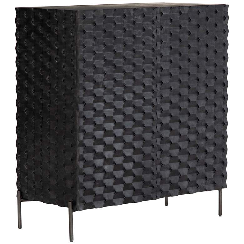 Raffael 40 3/4&quot; Wide Black Wash 2-Door Wood Bar Cabinet
