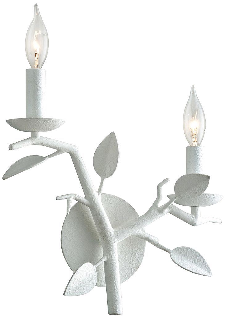 Aubrey 15 3/4" High Gesso White 2-Light Wall Sconce