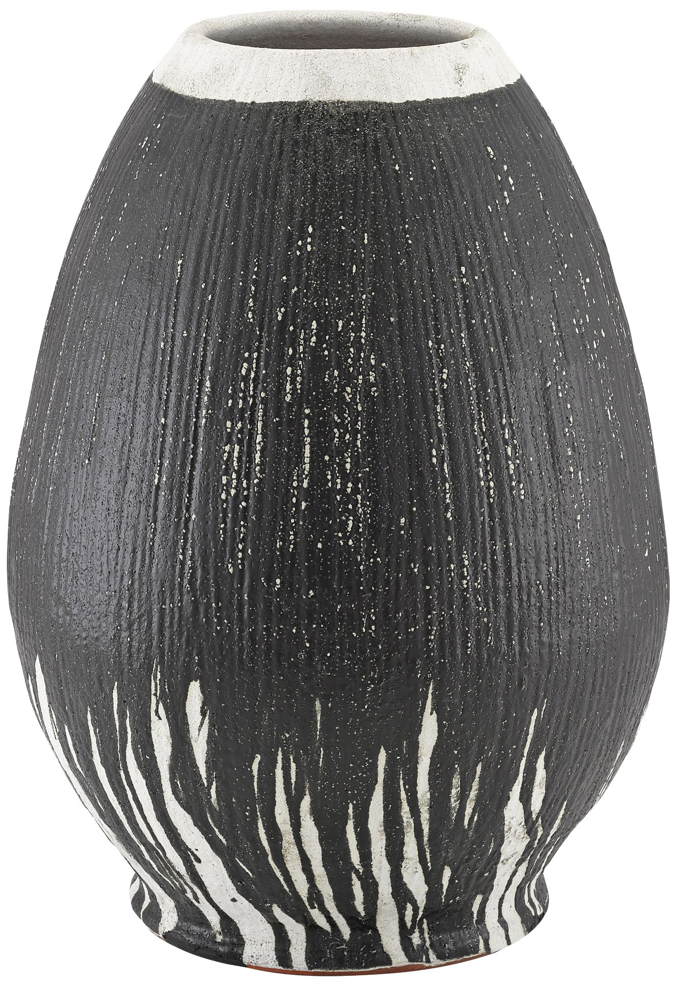 Currey and Company Chartwell Textured Black White Urn