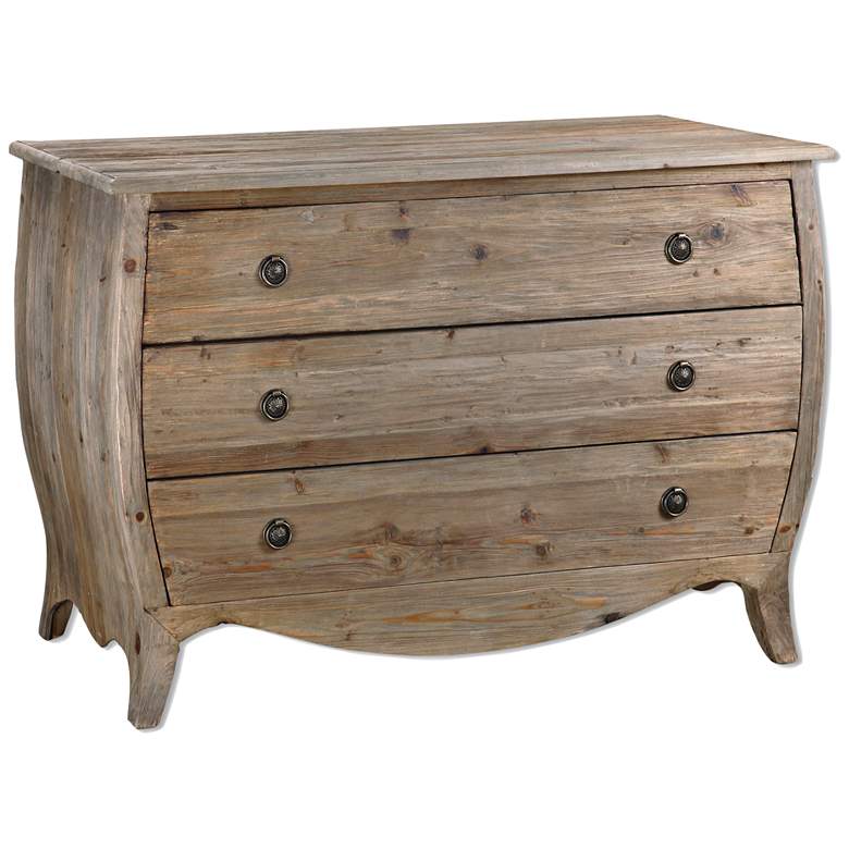 Gavorrano 44&quot; Wide Burnished Pine 3-Drawer Wood Foyer Chest