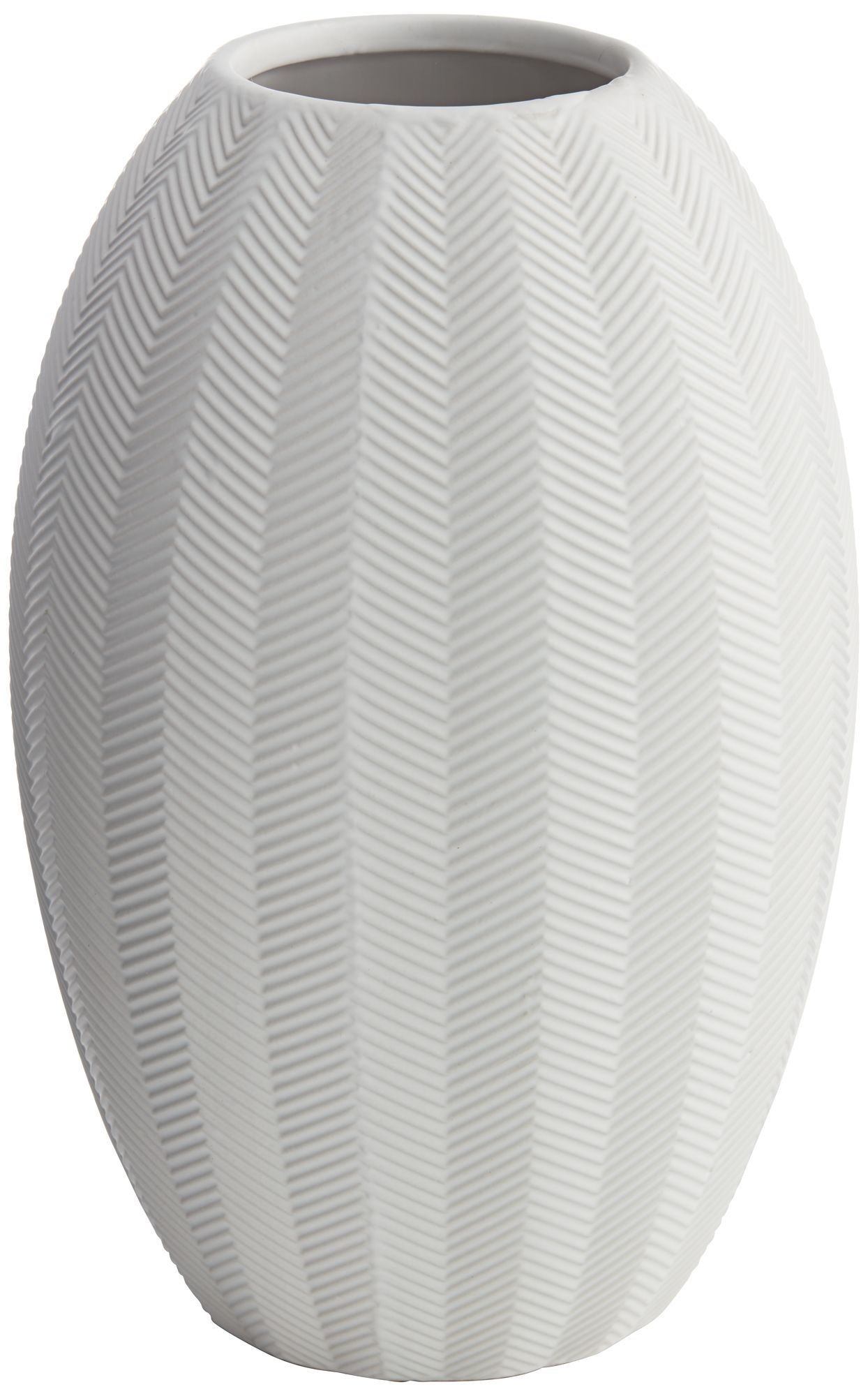 Zig Zag 10 3/4" High Matte White Porcelain Decorative Vase